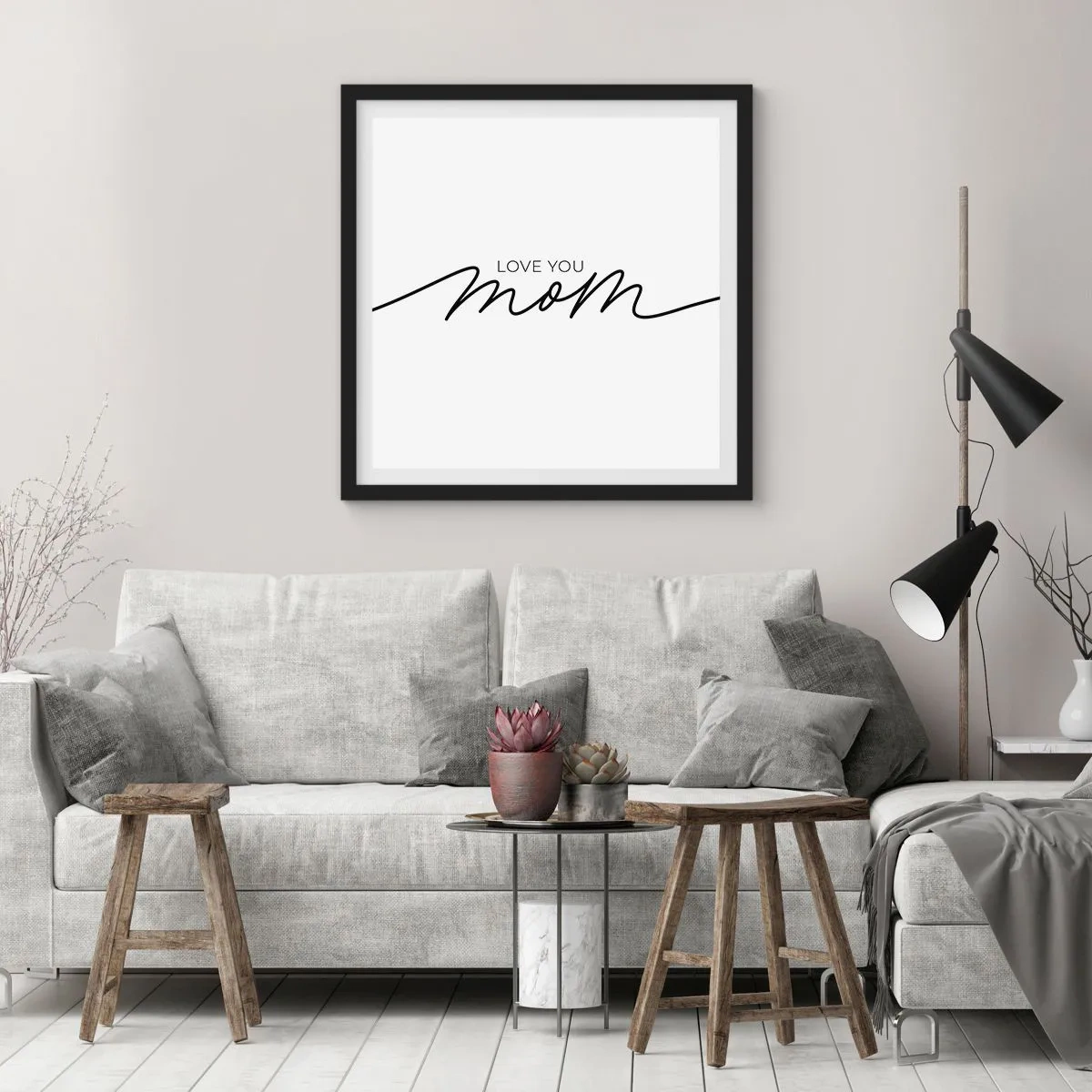 Póster en marco negro - Gran emoción - 40x40 cm