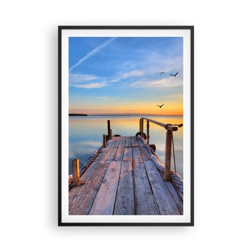 Póster en marco negro - Caminando hacia el sol - 61x91 cm