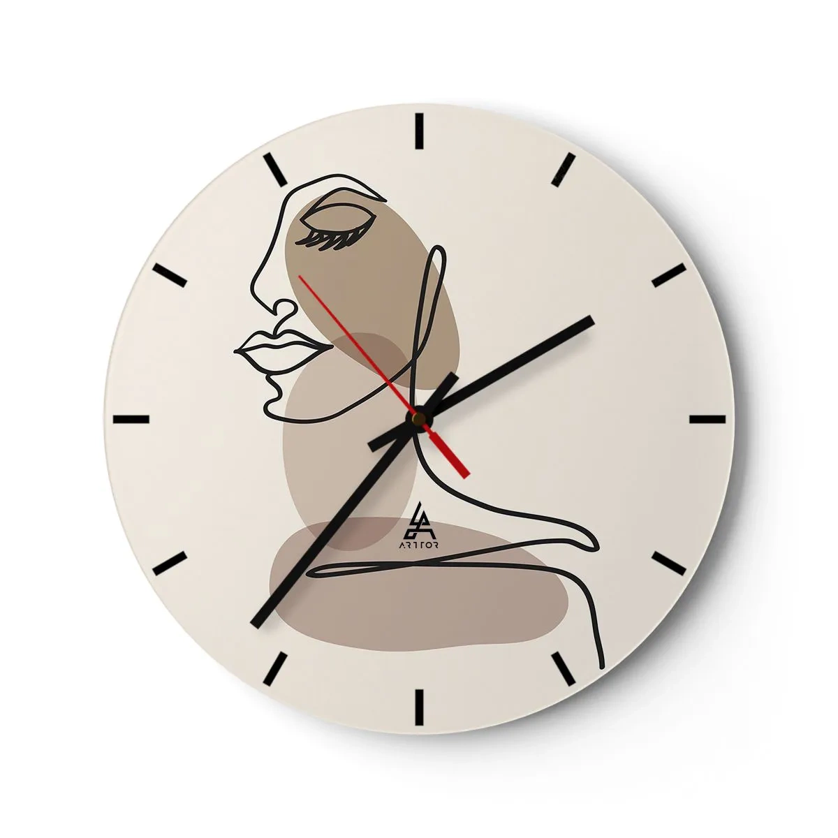 Reloj de pared - Reloj de vidrio - Una línea de hermosura - 30x30 cm