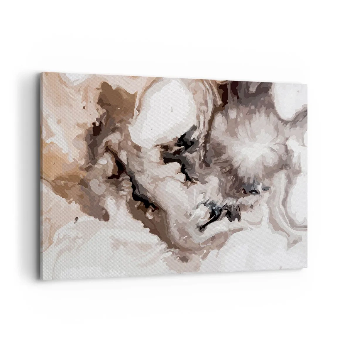 Cuadro sobre lienzo - Impresión de Imagen - Patrón abstracto en tonos marrones y blancos. - 120x80cm - El nacimiento de una galaxia - Decoración de pared moderna para salón y dormitorio ARTTOR