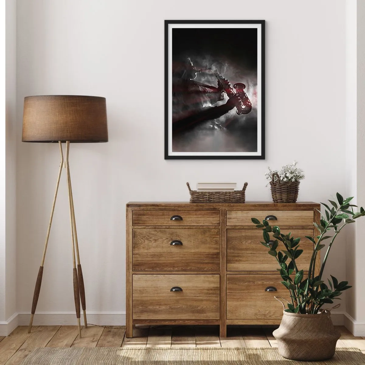 Póster en marco negro - En el vapor del jazz - 61x91 cm