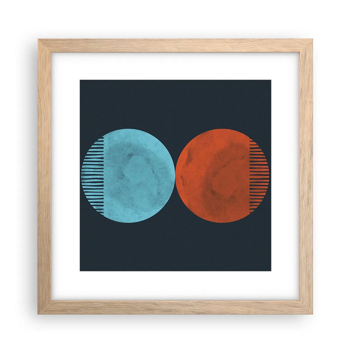 Póster en marco roble claro - ¿Solo geometría? - 30x30 cm