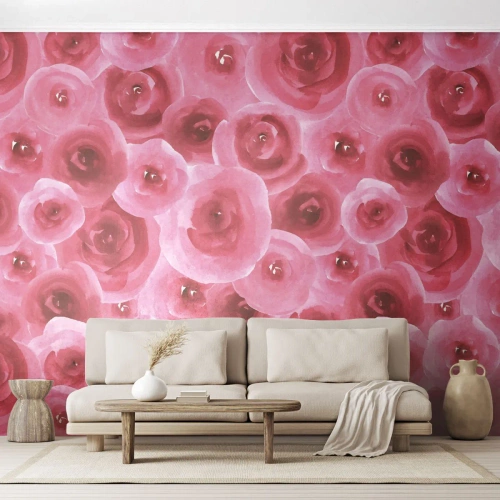 Fotomural Standard Eco - Rosas abajo y arriba - flores, Belleza, Romanticismo - 500x350 cm