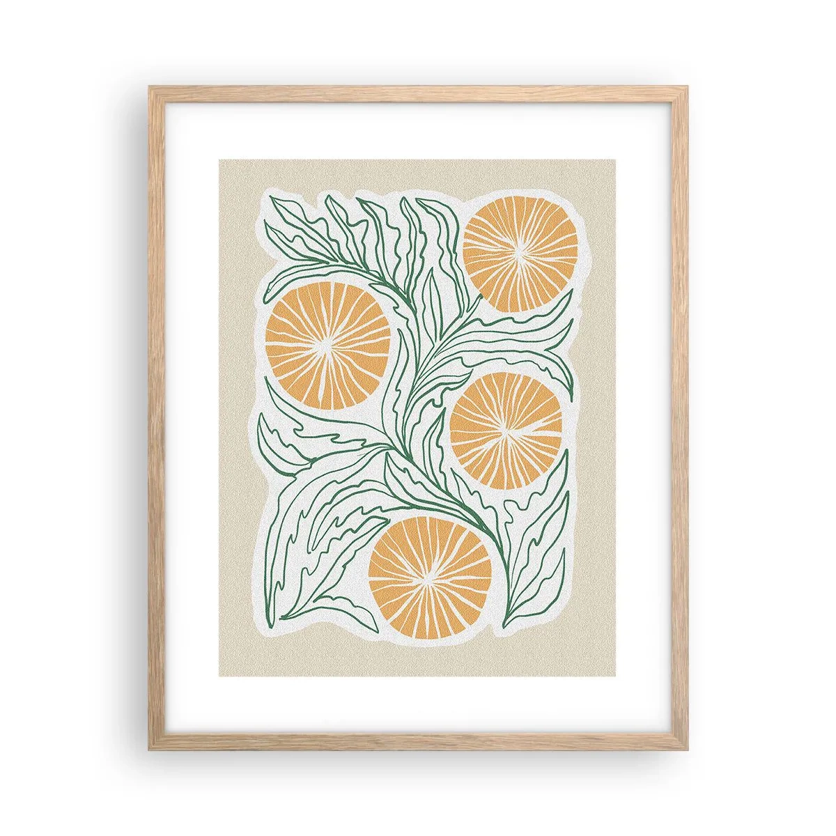 Póster en marco roble claro - Étnico con un toque de abstracción - 40x50 cm