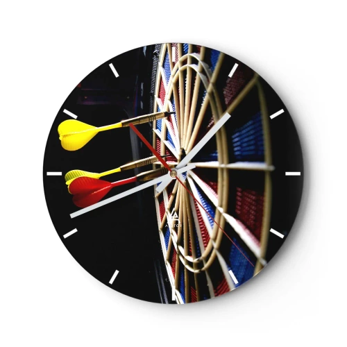 Reloj de pared - Reloj de vidrio - En el blanco - 40x40 cm