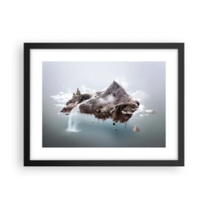 Póster en marco negro - Isla surrealista - 40x30 cm