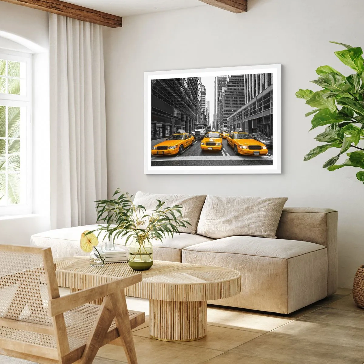 Póster en marco blanco - Nosotros somos los que damos color a la ciudad - 40x30 cm