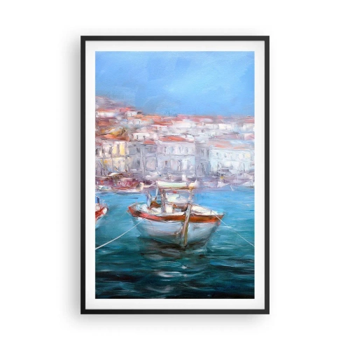Póster en marco negro - Bahía italiana - 61x91 cm