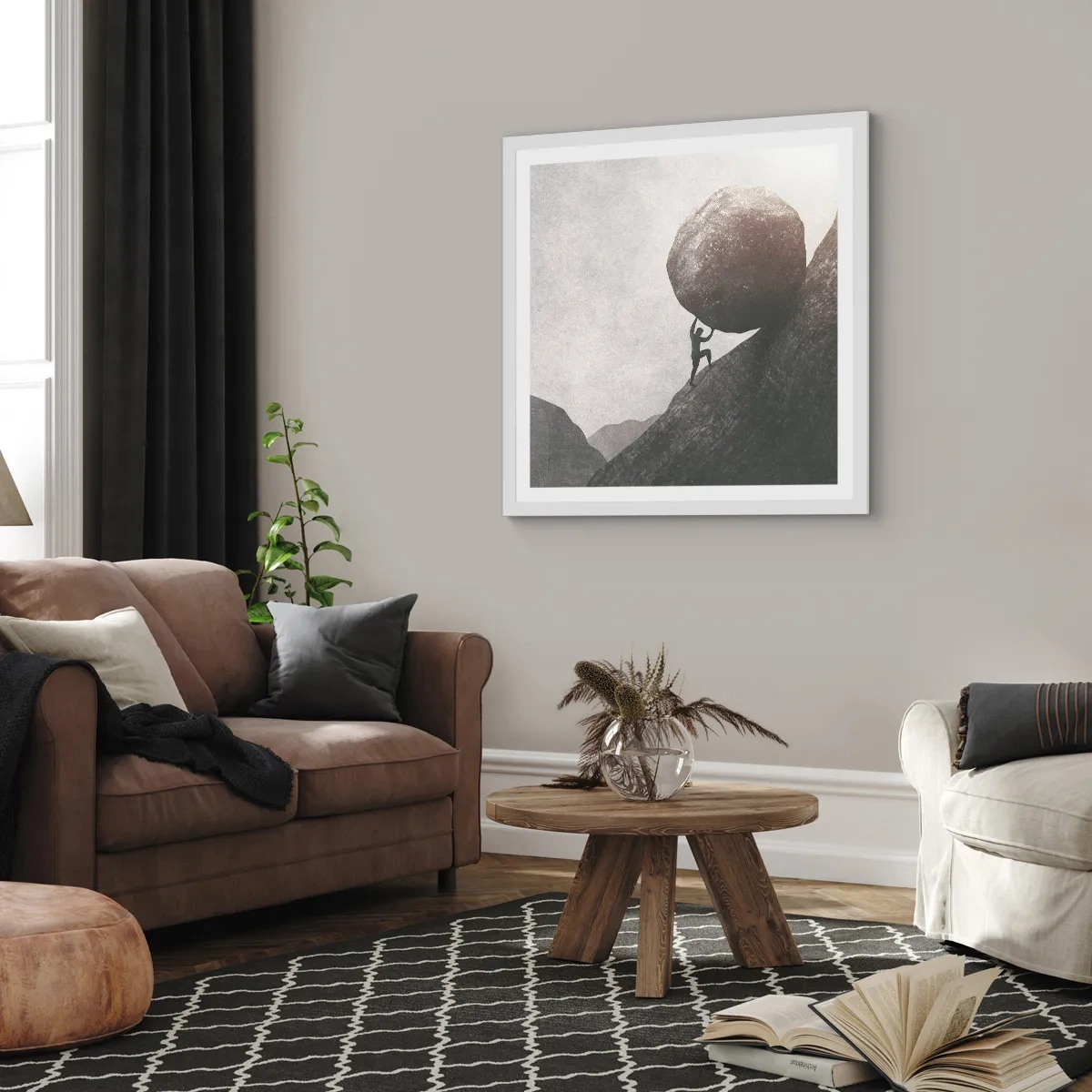 Póster en marco blanco - Creo, contra toda esperanza - 40x40 cm