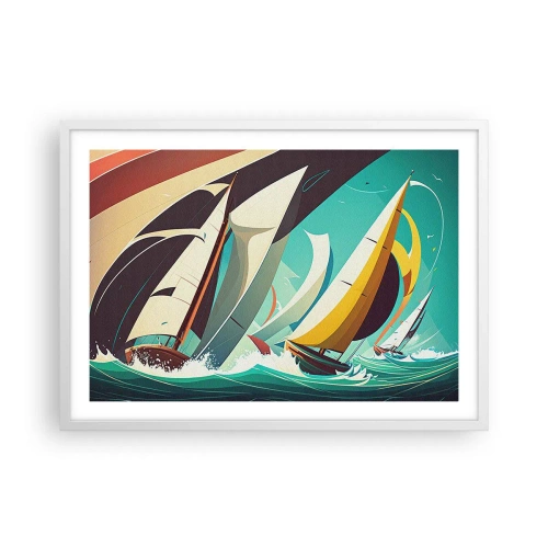Póster en marco blanco - Afrontar los elementos - 70x50 cm
