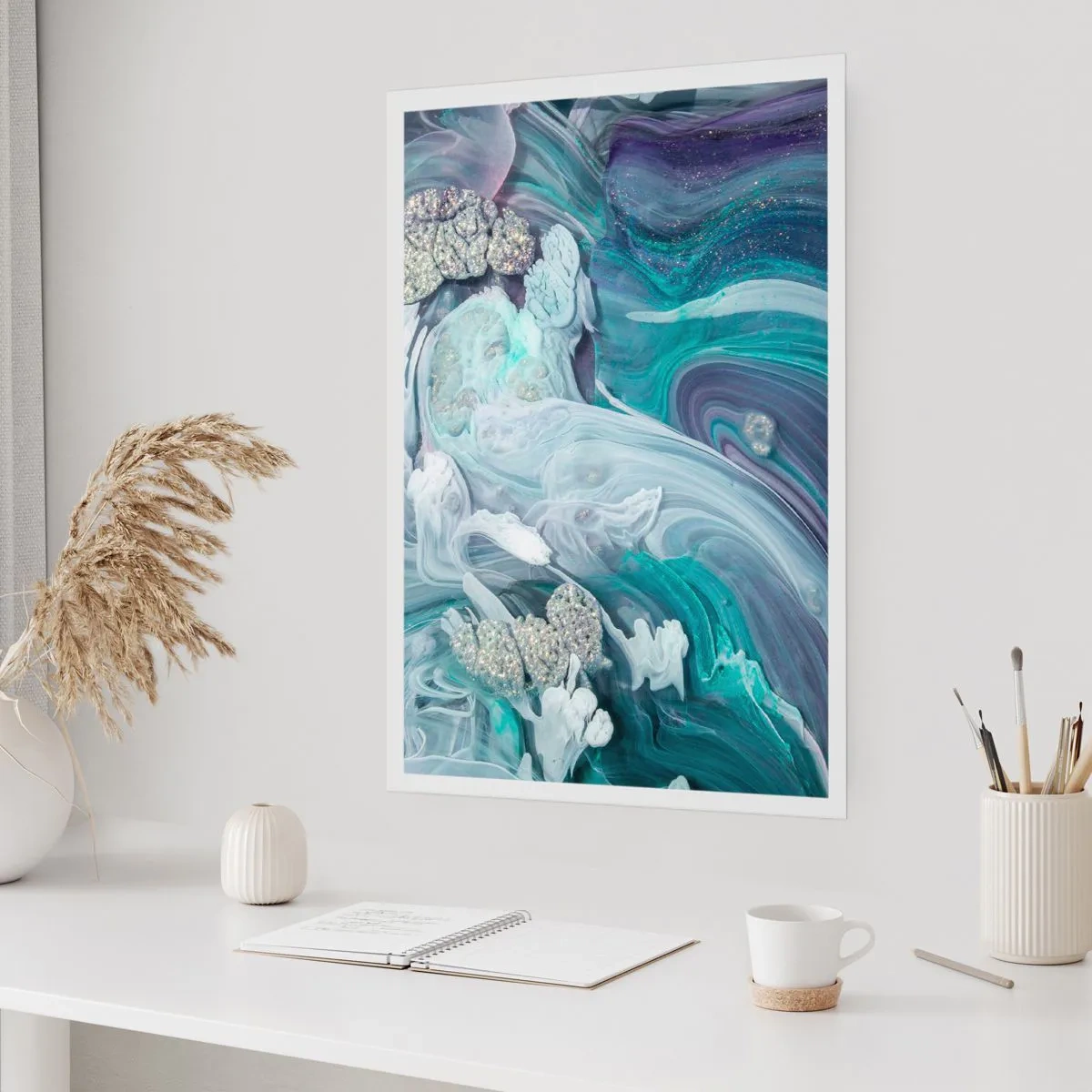 Póster - Corrientes de azul - 70x100 cm