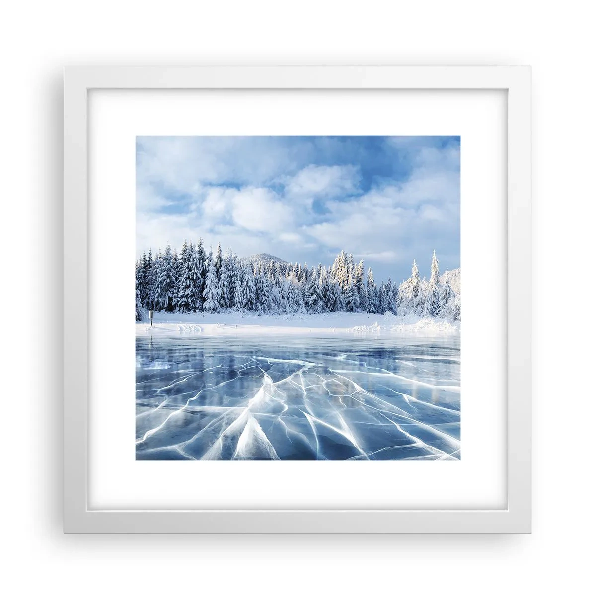 Póster en marco blanco - Vista deslumbrante y cristalina - 30x30 cm