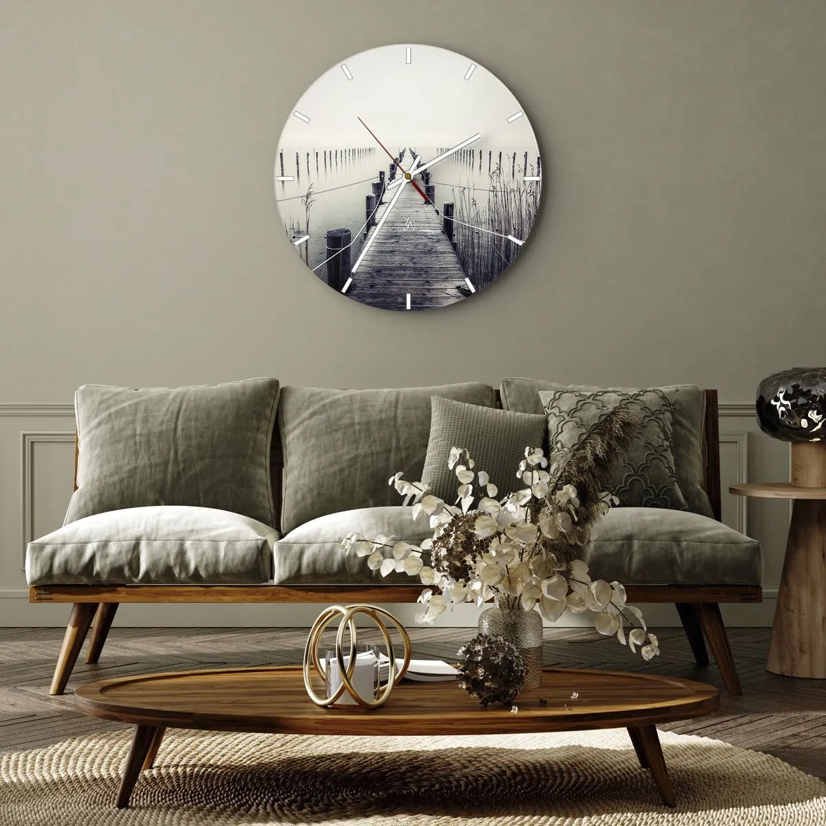 Reloj de pared - Reloj de vidrio - Sumergirse en la paz - 40x40 cm