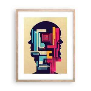 Póster en marco roble claro - Nuevos conocimientos - 40x50 cm