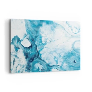 Cuadro sobre lienzo - Impresión de Imagen - Patrón abstracto en tonos azules - 120x80cm - Un concierto azul - Decoración de pared moderna para salón y dormitorio ARTTOR