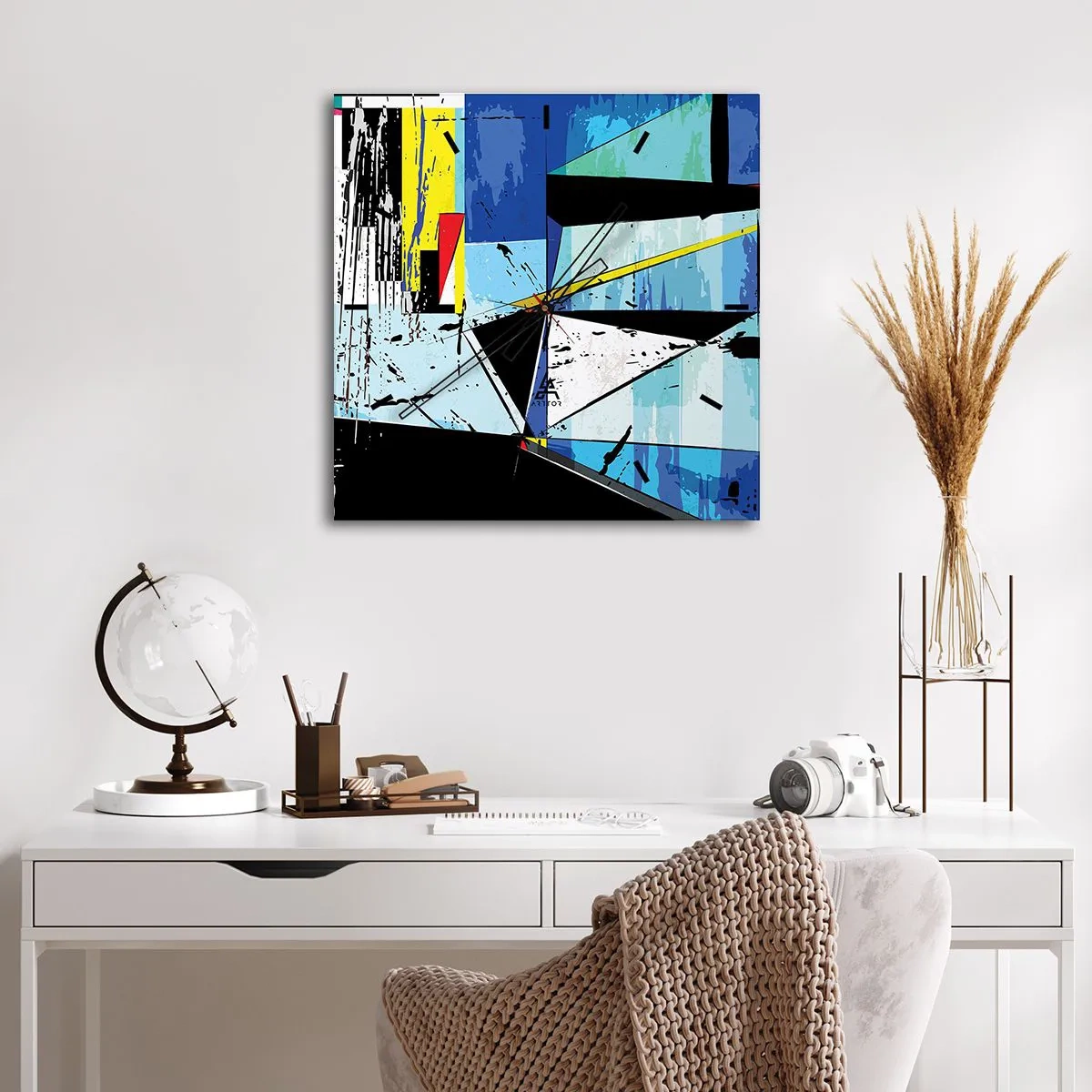 Reloj de pared - Reloj de vidrio - Mirando el mundo desde un ángulo distinto - 40x40 cm