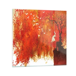 Cuadro sobre vidrio - Impresiones sobre Vidrio - ¿Volará con ellos? - 50x50 cm