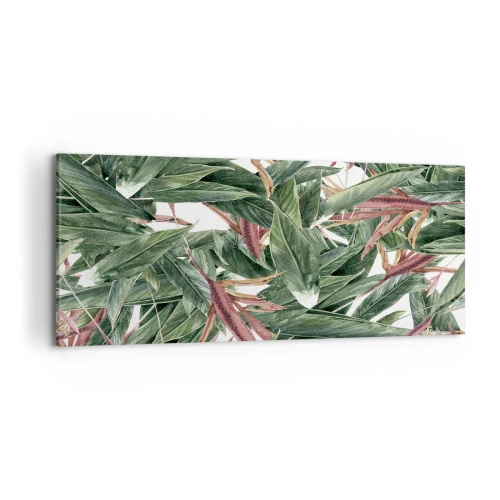 Cuadro sobre lienzo - Impresión de Imagen - Naturaleza esmeralda y lila - 100x40 cm