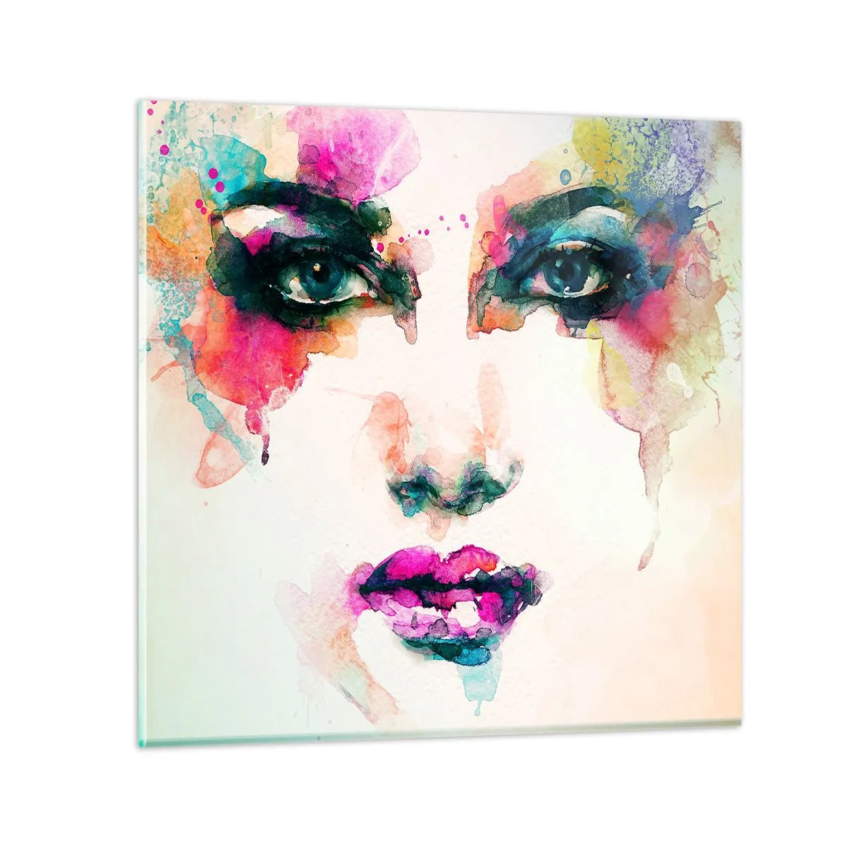 Cuadro sobre vidrio - Impresiones sobre Vidrio - Retrato en arco iris - 30x30 cm