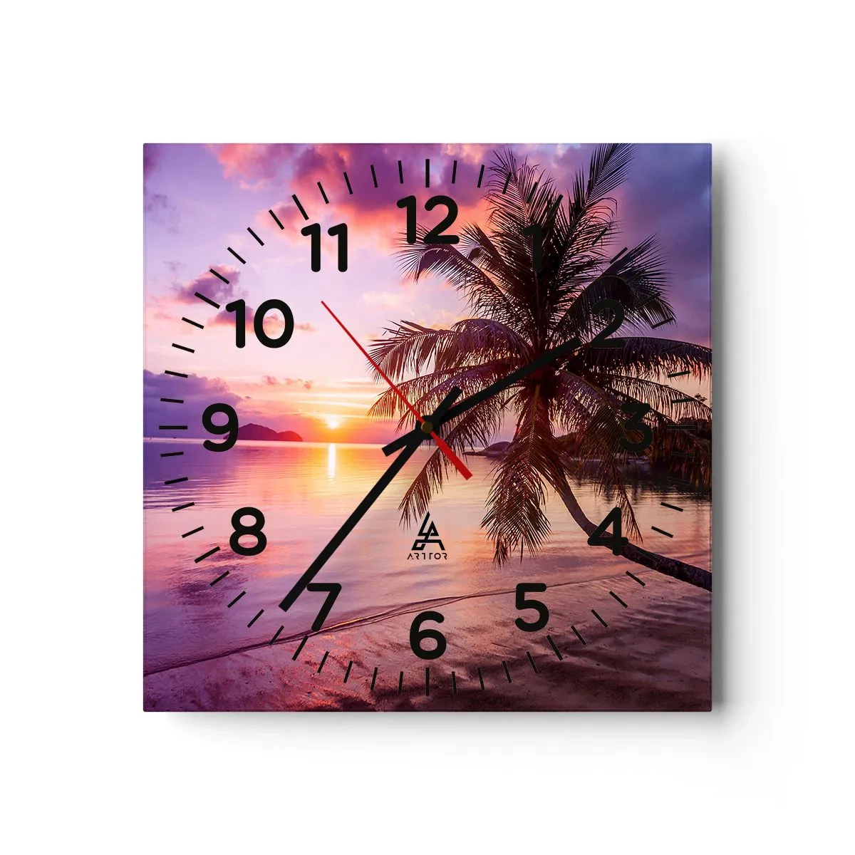 Reloj de pared - Reloj de vidrio - Hermosura hasta el horizonte - 30x30 cm