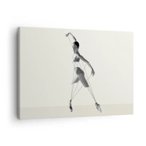 Cuadro sobre lienzo - Impresión de Imagen - Bailarina en interpretación geométrica con líneas. - 70x50cm - Títere de sí misma - Decoración de pared moderna para salón y dormitorio ARTTOR