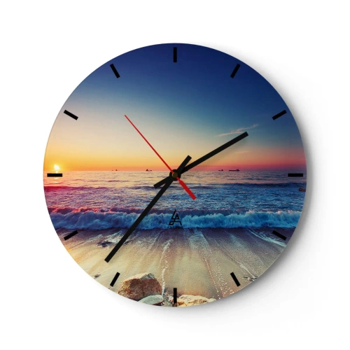 Reloj de pared - Reloj de vidrio - ¿Y qué hay tras el horizonte? - 40x40 cm