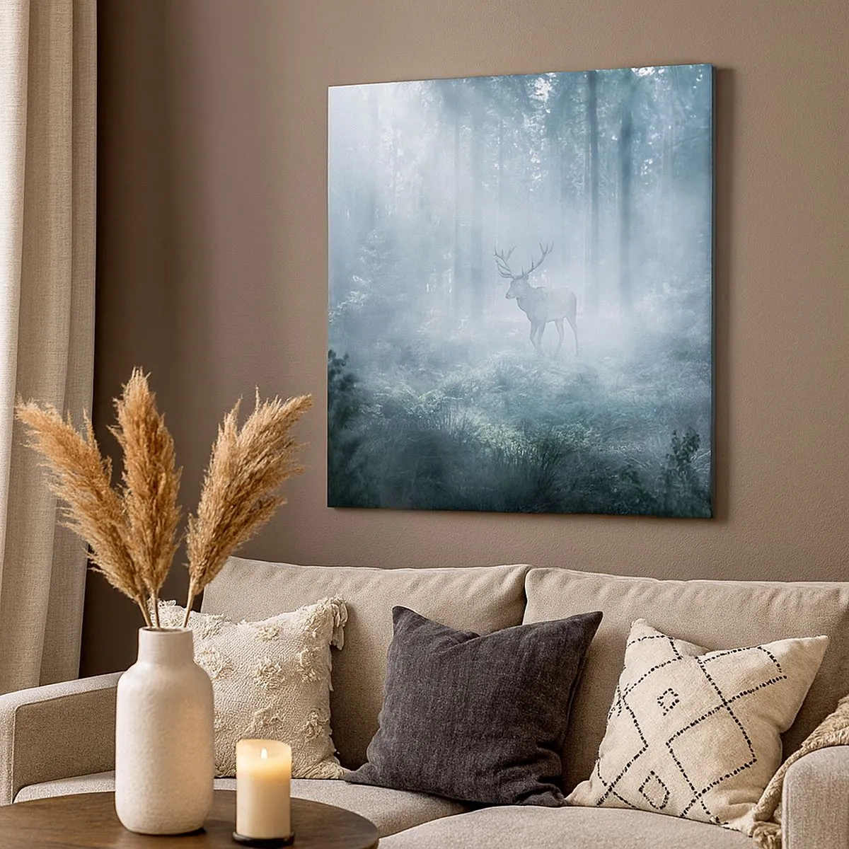 Cuadro sobre lienzo - Impresión de Imagen - Ronda matutina por la finca - 30x30 cm