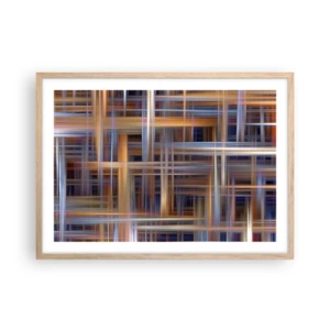 Póster en marco roble claro - Tejido de luz - 70x50 cm