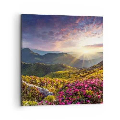 Cuadro sobre lienzo - Impresión de Imagen - La frescura de una mañana de montaña - 70x70 cm