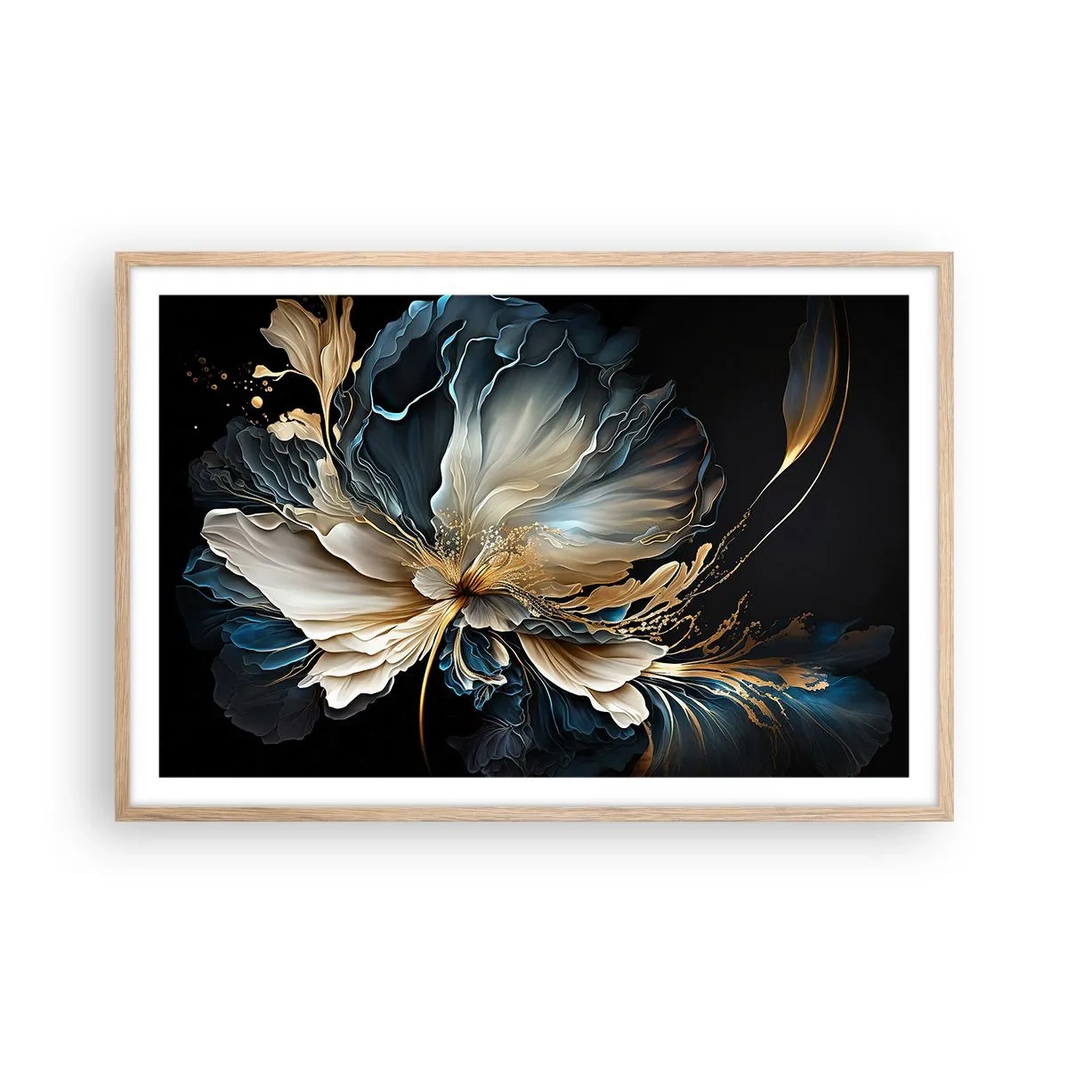 Póster en marco roble claro - Flor de helecho de cuento - 91x61 cm