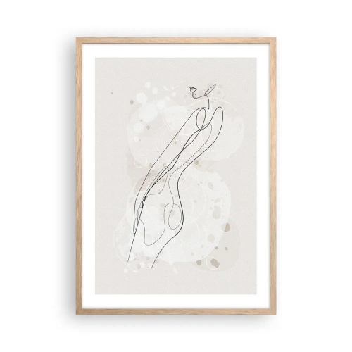 Póster en marco roble claro - Una mirada no dice nada y al mismo tiempo lo dice todo - 50x70 cm