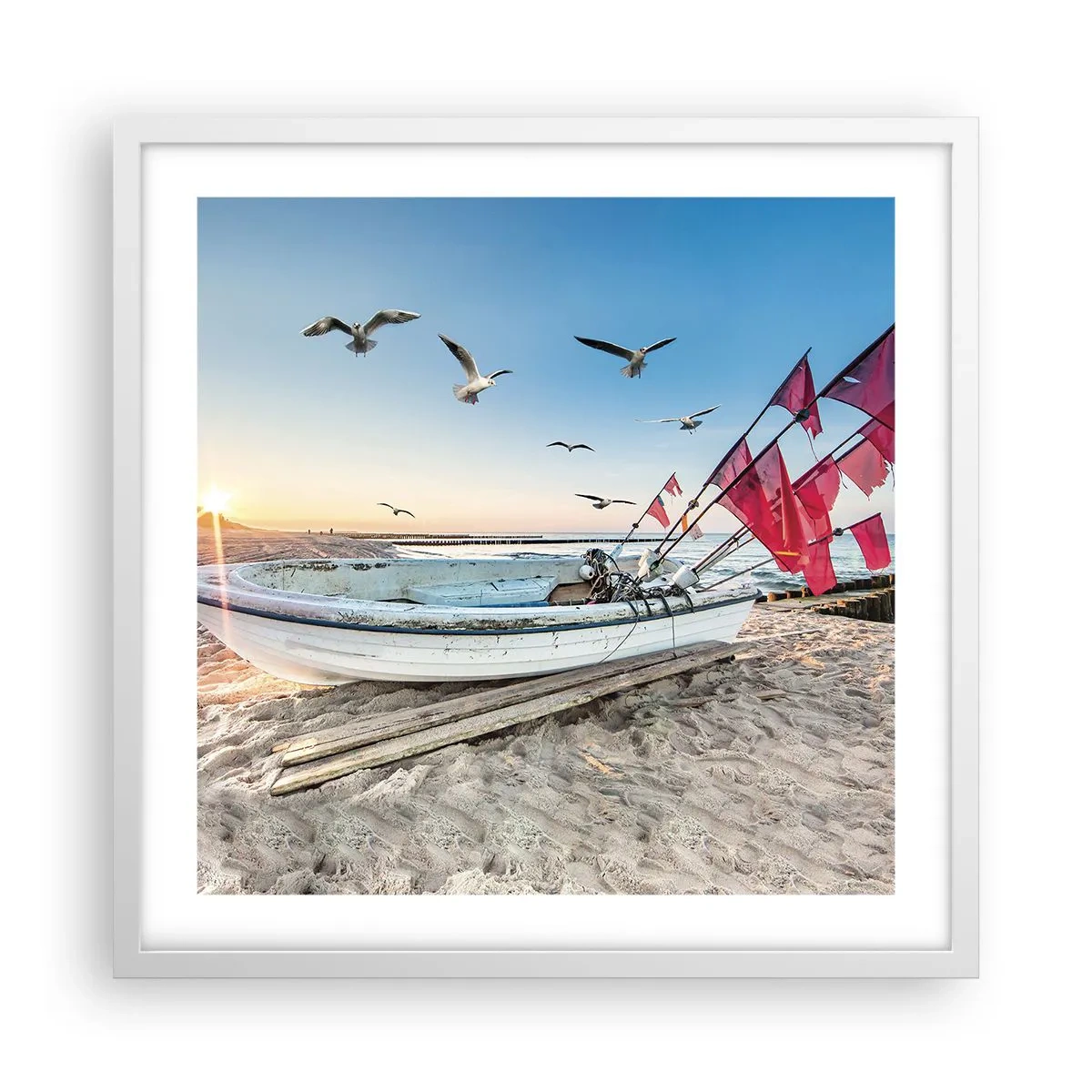 Póster en marco blanco - Un merecido descanso - 50x50 cm