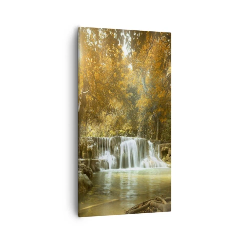 Cuadro sobre lienzo - Impresión de Imagen - Una cascada en el parque - 55x100 cm