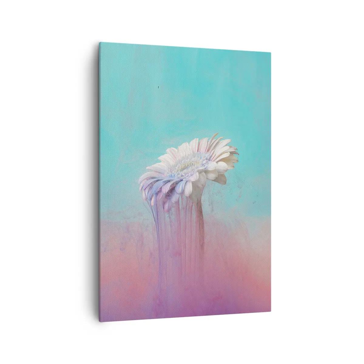 Cuadro sobre lienzo - Impresión de Imagen - Gerbera pastel con efecto difuminado - 70x100cm - El inframundo de las flores - Decoración de pared moderna para salón y dormitorio ARTTOR