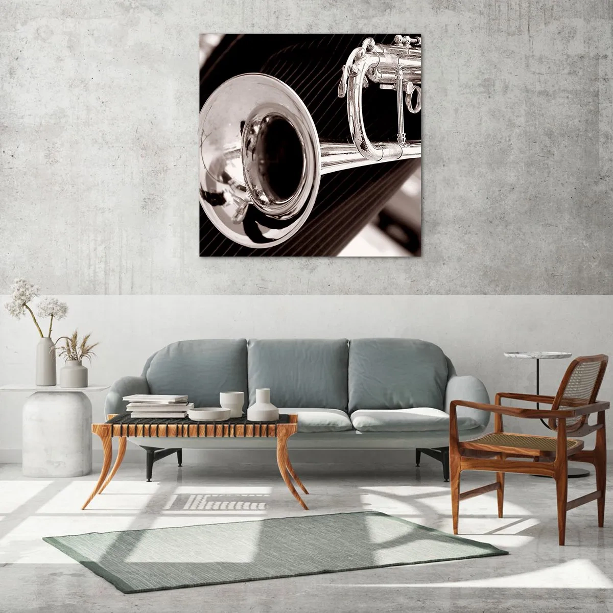 Cuadro sobre vidrio - Impresiones sobre Vidrio - Viaje musical a los años 30. - 60x60 cm