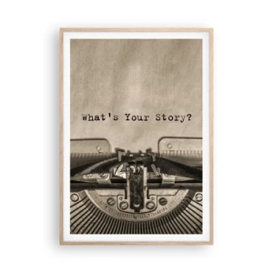 Póster en marco roble claro - Solo espero una respuesta - 70x100 cm