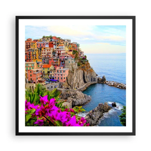 Póster en marco negro - La ciudad de la risa - 60x60 cm