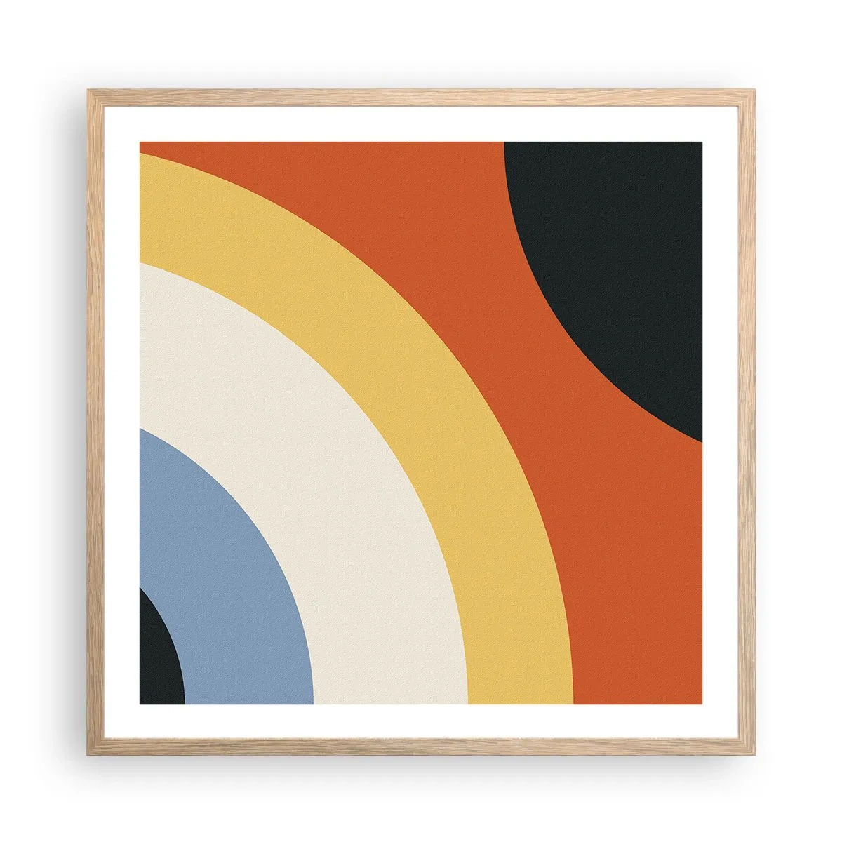Póster en marco roble claro - Círculo sobre círculo - 60x60 cm