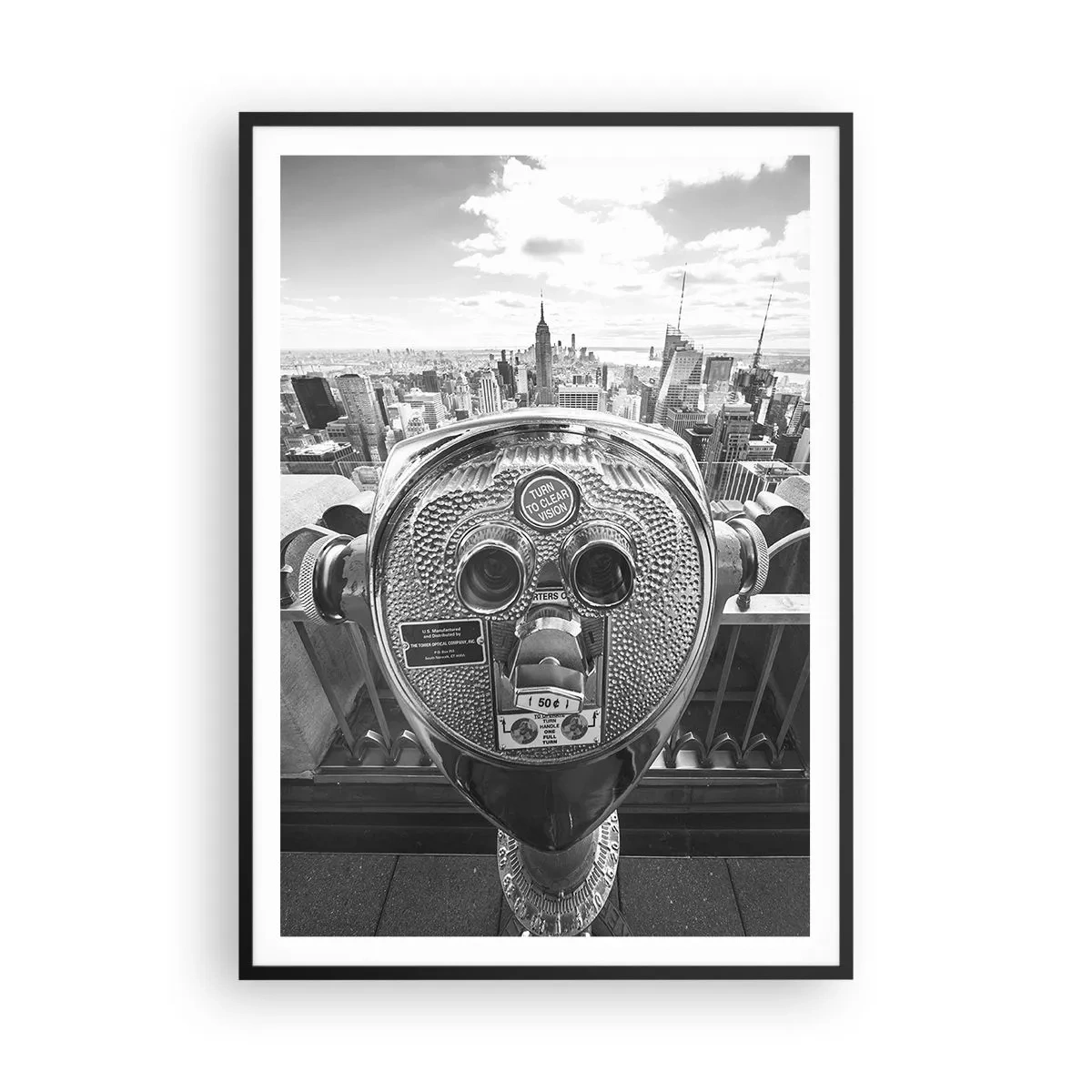 Póster en marco negro - Sobre la ciudad - 70x100 cm