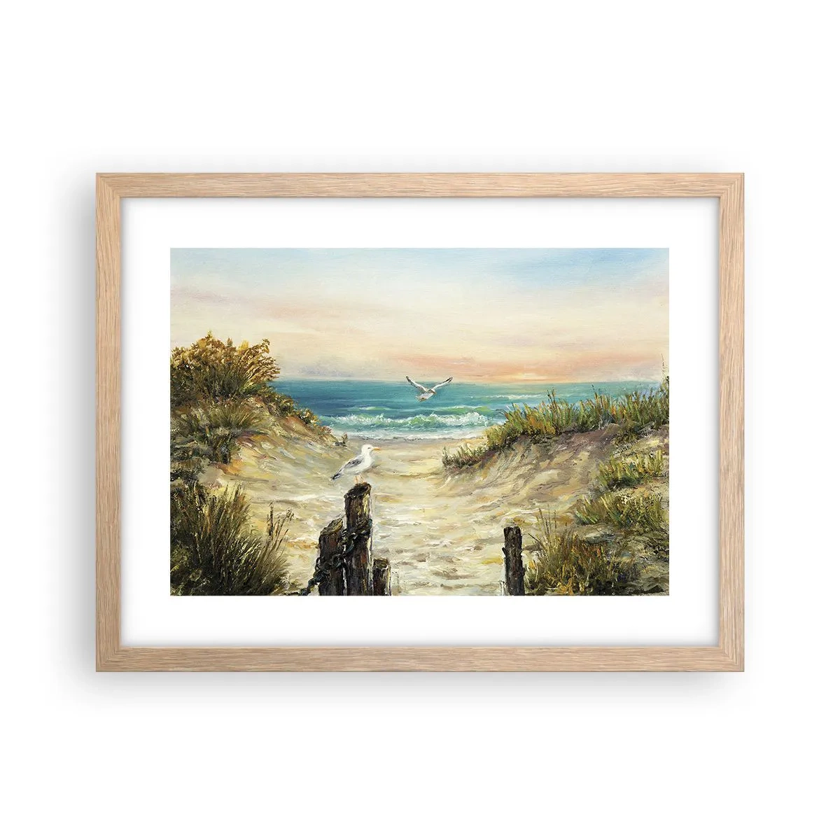 Póster en marco roble claro - Un retiro ventoso - 40x30 cm