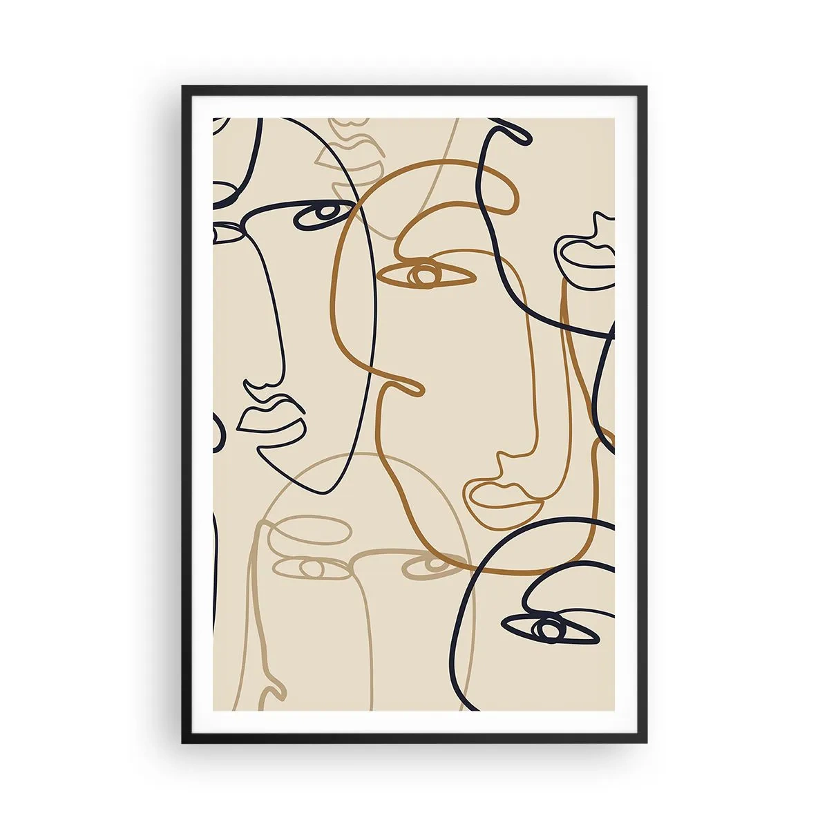 Póster en marco negro - Retrato multiplicado - 70x100 cm