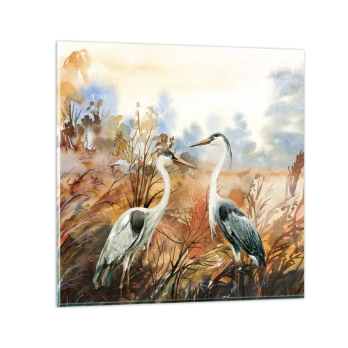 Cuadro sobre vidrio - Impresiones sobre Vidrio - ¿A dónde nos dirigimos en otoño? - 70x70 cm