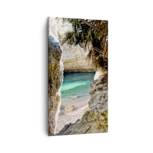 Cuadro sobre lienzo - Impresión de Imagen - Bahía turquesa - 45x80 cm