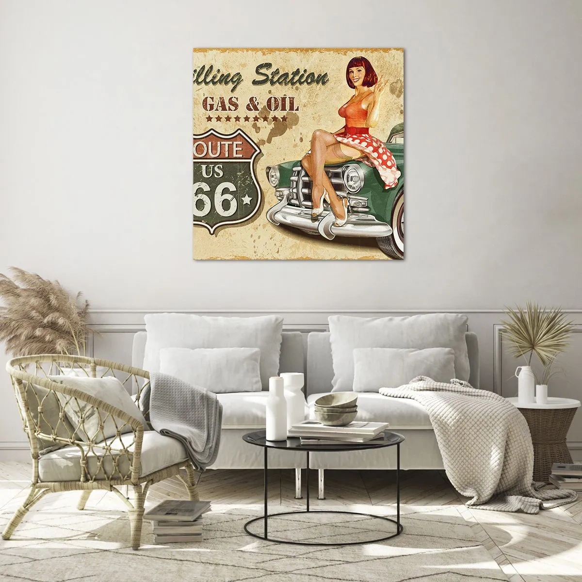 Cuadro sobre vidrio - Impresiones sobre Vidrio - Los gloriosos años 40 - 70x70 cm