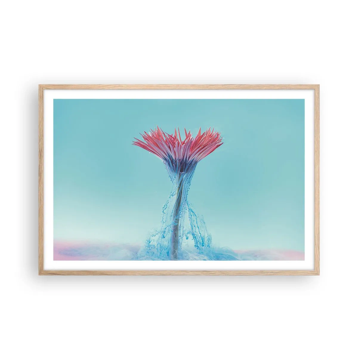 Póster en marco roble claro - En un abrazo vigorizante - 91x61 cm