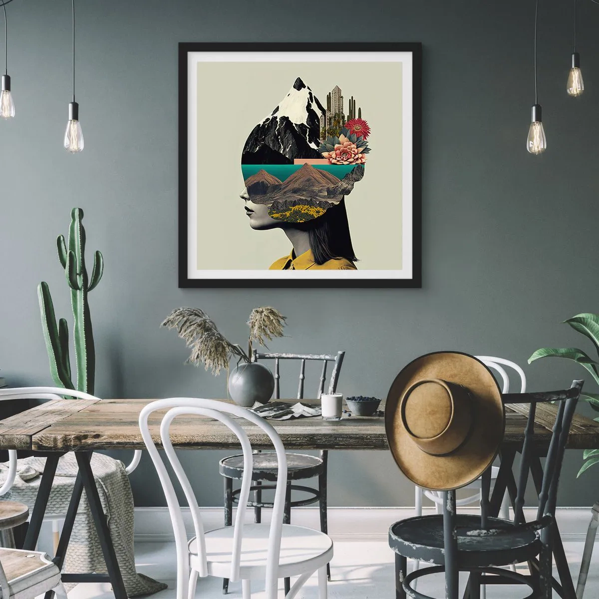 Póster en marco negro - La mujer, siempre un misterio - 40x40 cm