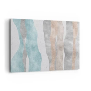 Cuadro sobre lienzo - Impresión de Imagen - Rayas abstractas en tonos pastel - 120x80cm - Un estudio de la cercanía - Decoración de pared moderna para salón y dormitorio ARTTOR