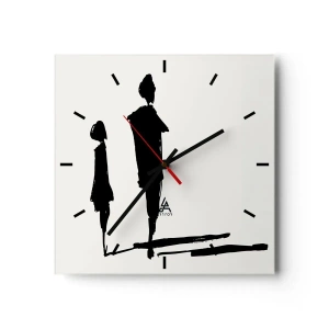 Reloj de pared - Reloj de vidrio - ¿Seguro que juntos? - 40x40 cm