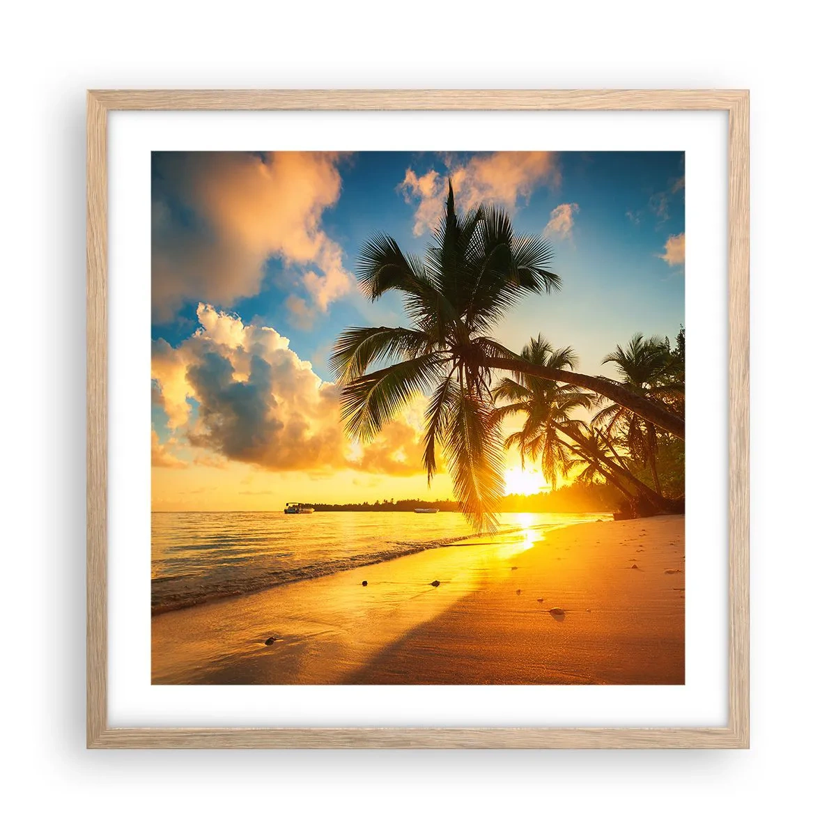 Póster en marco roble claro - Un sueño caribeño - 50x50 cm