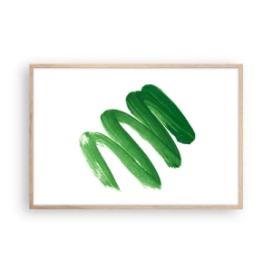 Póster en marco roble claro - Una broma verde - 91x61 cm